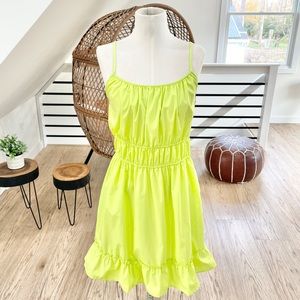 NWT S L Lime green light weight,  flowy girly cottage vibes dress